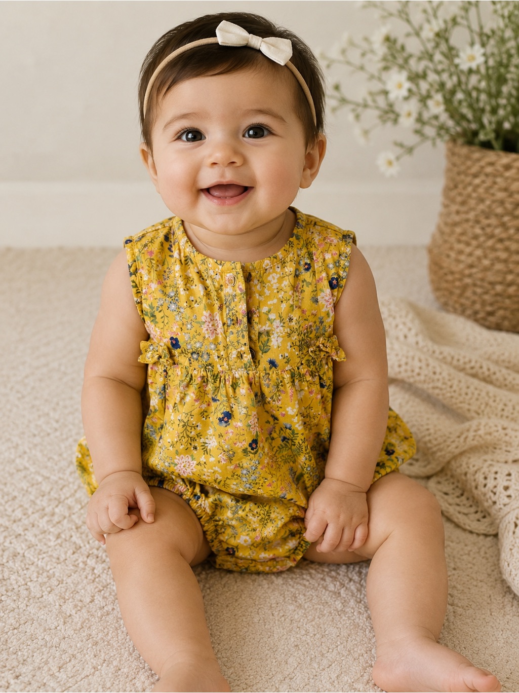 Old Navy Floral Bubble Romper Size: 612 Months
